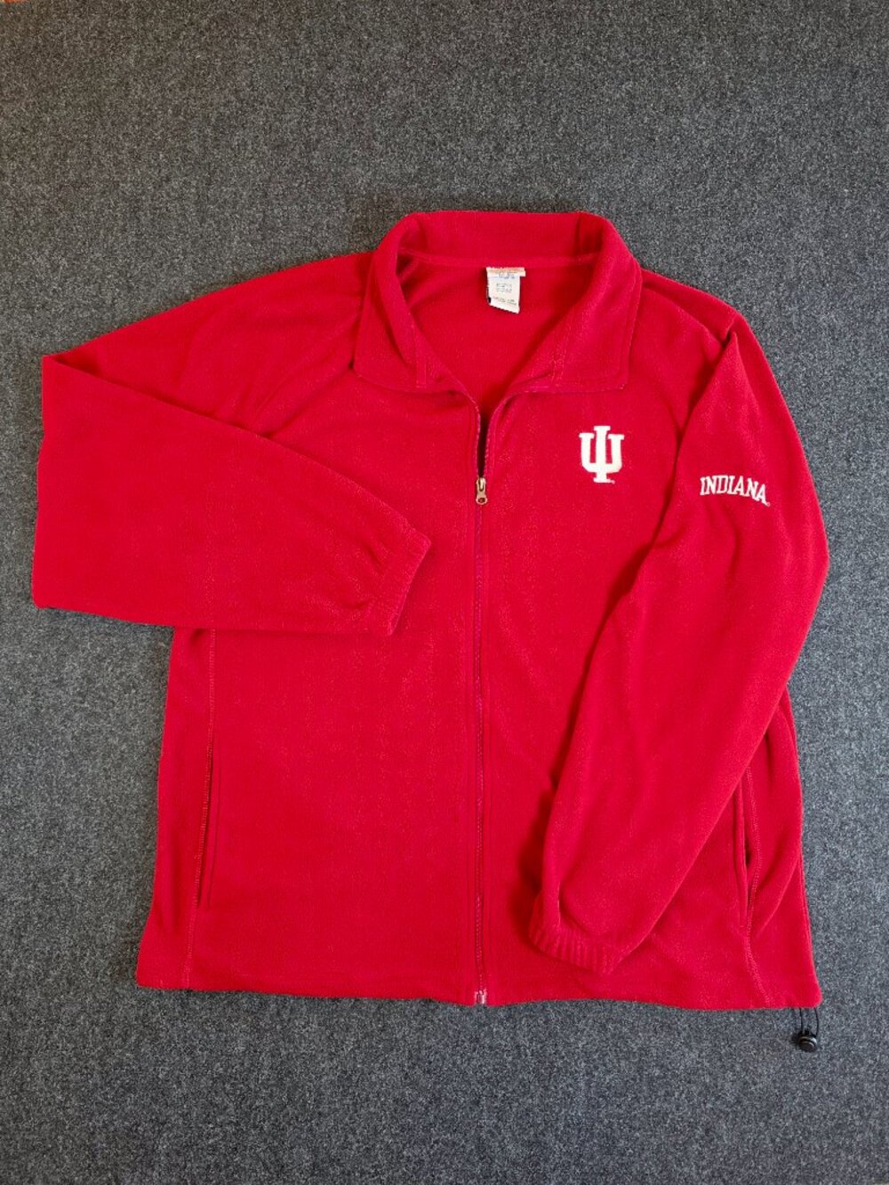 Indiana Hoosiers IU Fleece Jacket XL Red Full Zip Embroidered NCAA Knights